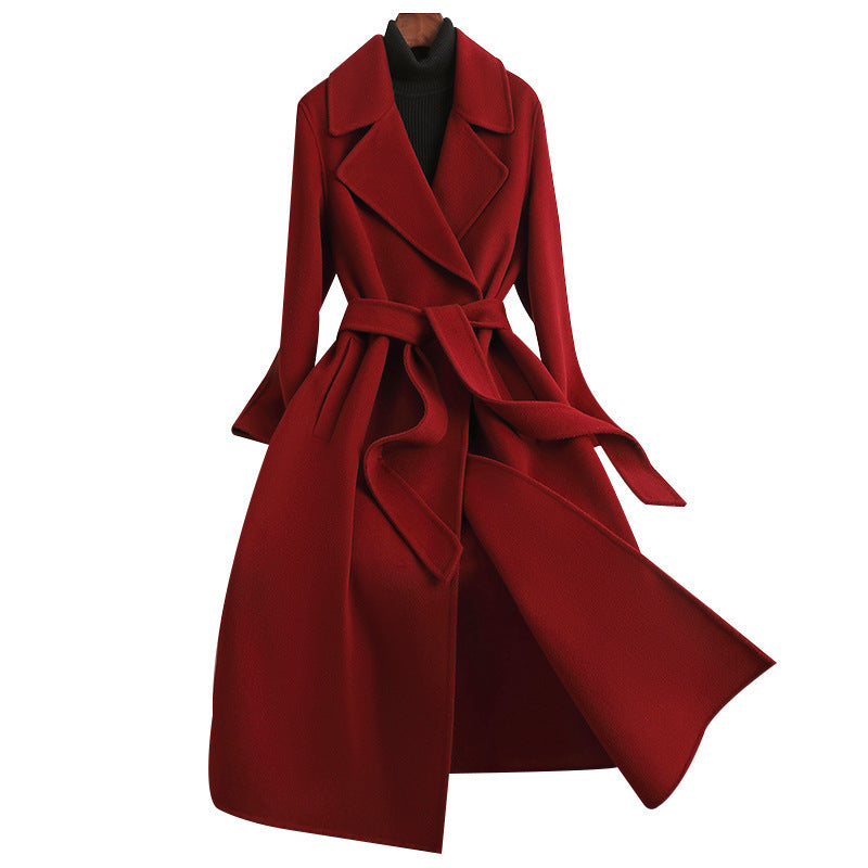 Autumn And Winter Temperament Korean Style Woolen Coat Women