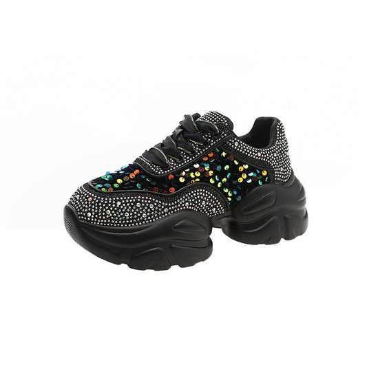 Breathable Platform Thin Colorful Sequined Women's Sports Shoes