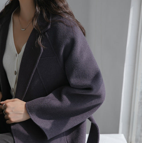 Autumn And Winter Temperament Korean Style Woolen Coat Women