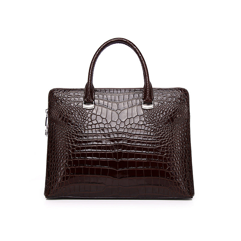 Men's Casual Crocodile Belly Pattern Briefcase