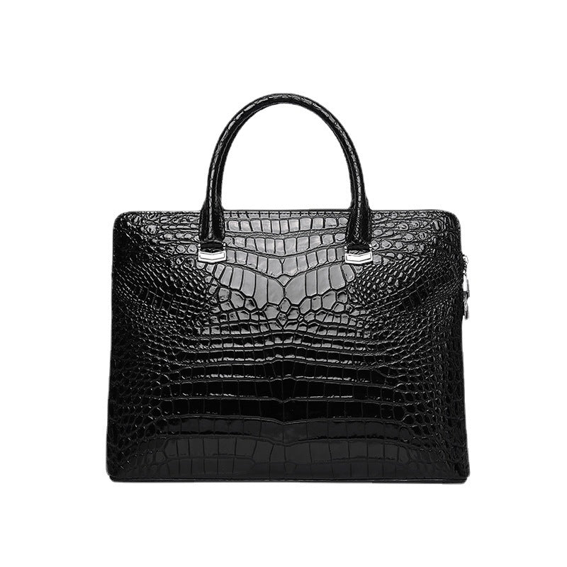 Men's Casual Crocodile Belly Pattern Briefcase